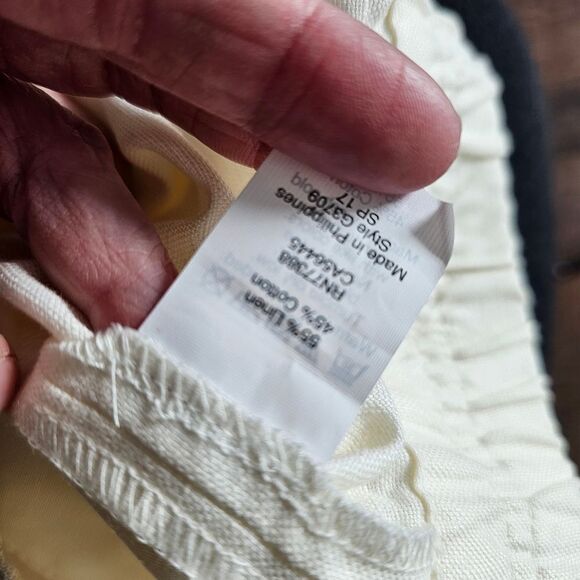 New J. Crew elastic waist shorts white linen cotton pockets 10 medium - Picture 5 of 8